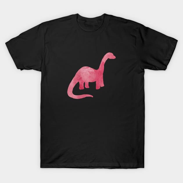 red watercolor brachiosaurus dinosaur T-Shirt by SRSigs